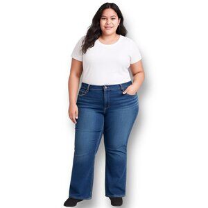 Torrid 22S-26S Trio Fit Slim Bootcut Blue Jeans Stretch High Rise Dark Wash